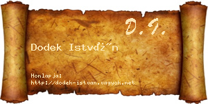 Dodek István névjegykártya